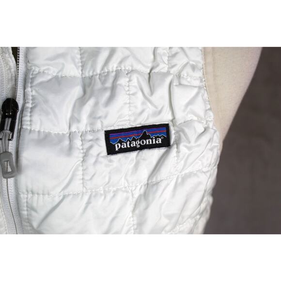 Patagonia Nano Puff Vest Womens Medium White Dartmouth Crew Rowing Logo - Picture 3 of 9
